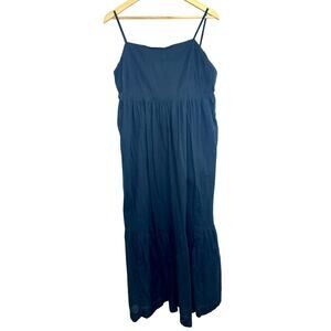 Abercrombie & Fitch Black Adjustable Strap Sleeveless Tiered Maxi Dress Women XL